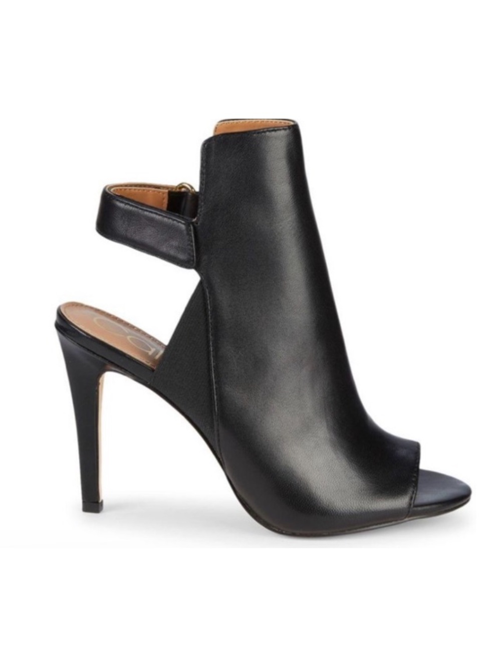 Calvin Klein Black Peep-Toe High-Heel Booties